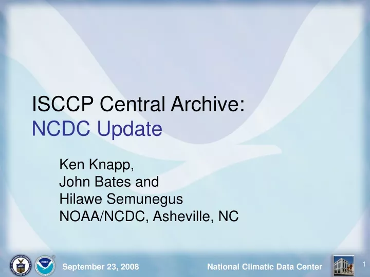 isccp central archive ncdc update