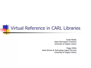 Virtual Reference in CARL Libraries