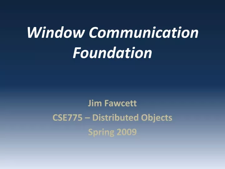 window communication foundation