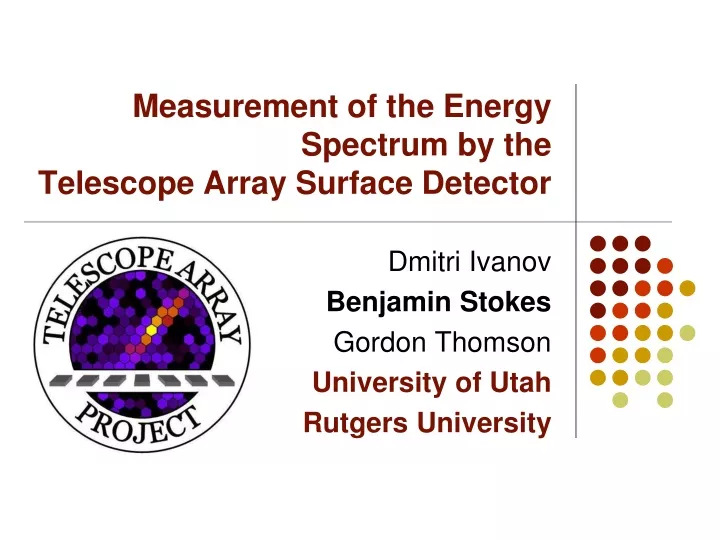 measurement of the energy spectrum by the telescope array surface detector