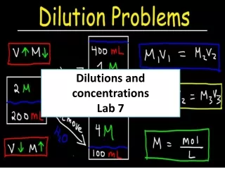 Dilutions and concentrations Lab 7