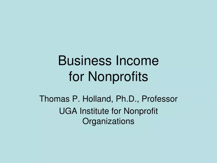 business income for nonprofits