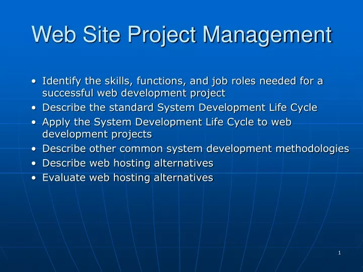 web site project management