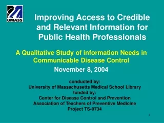 Improving Access to Credible and Relevant Information for Public Health Professionals