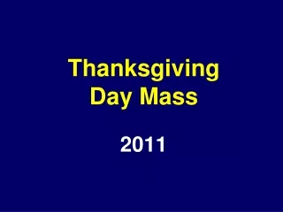 Thanksgiving Day Mass