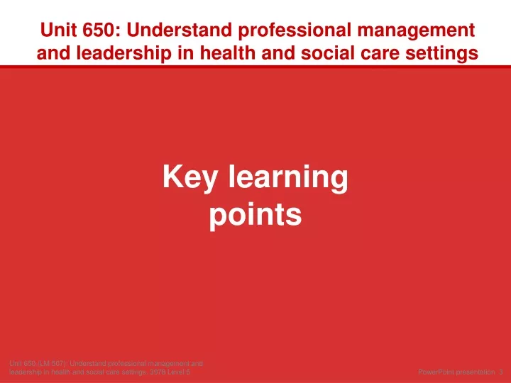 unit 650 understand professional management and leadership in health and social care settings