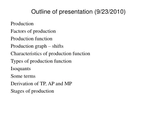 Outline of presentation (9/23/2010)