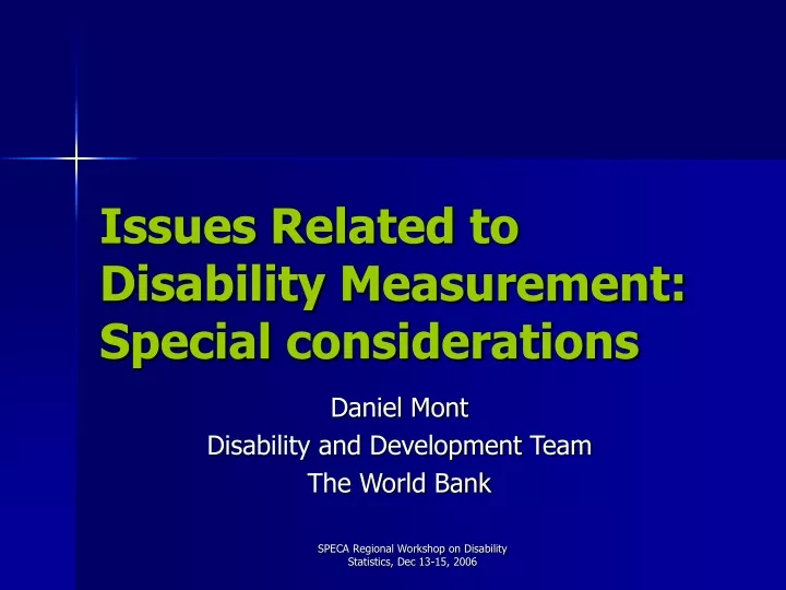 issues related to disability measurement special considerations