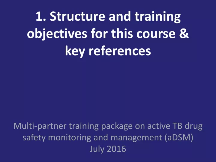 1 structure and training objectives for this