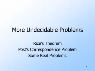 More Undecidable Problems