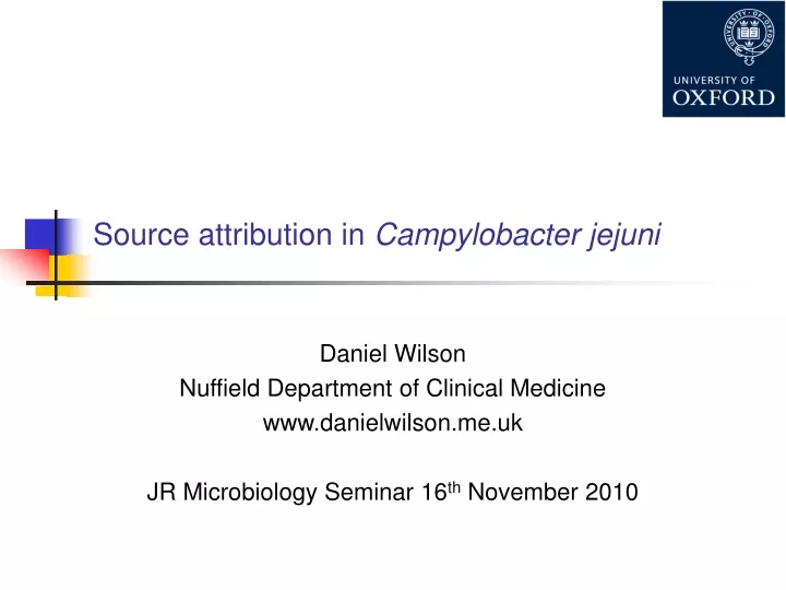 source attribution in campylobacter jejuni