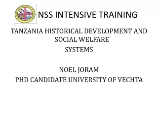 NSS INTENSIVE TRAINING