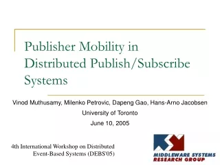 Publisher Mobility in Distributed Publish/Subscribe Systems