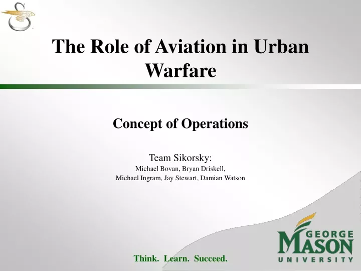 the role of aviation in urban warfare