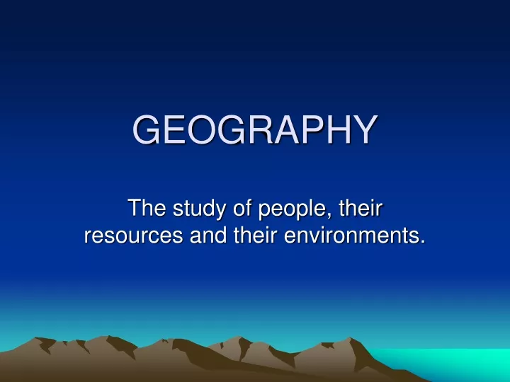 geography