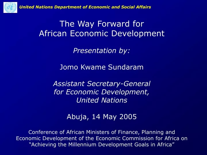 the way forward for african economic development
