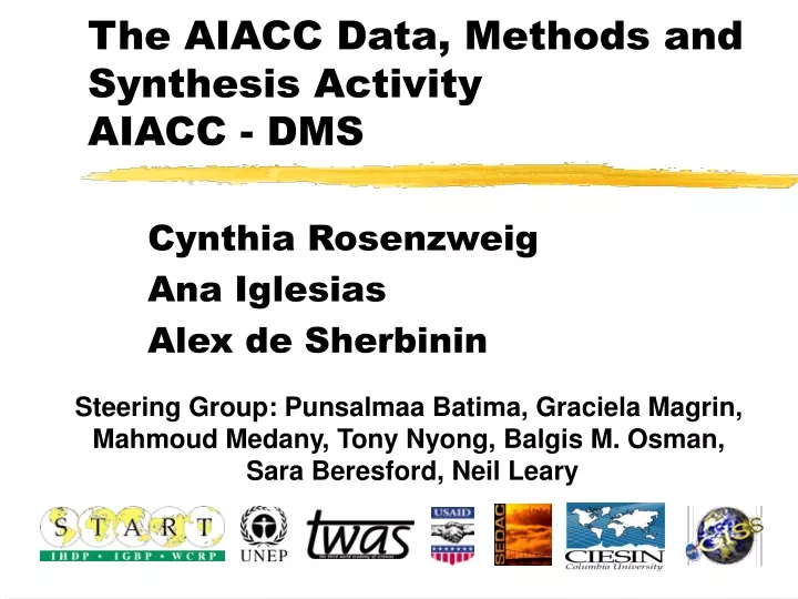 the aiacc data methods and synthesis activity aiacc dms