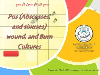 Pus (Abscesses, and sinuses) wound, and Burn Cultures