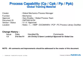 Process Capability (Cp / Cpk / Pp / Ppk) Global Training Material