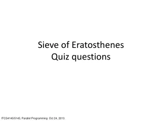 Sieve of Eratosthenes Quiz questions
