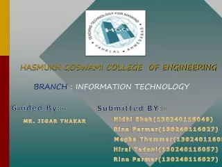 HASMUKH GOSWAMI COLLEGE  OF ENGINEERING