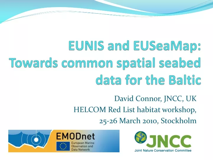 eunis and euseamap towards common spatial seabed data for the baltic