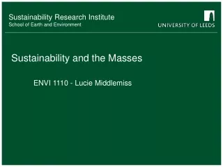 Sustainability and the Masses