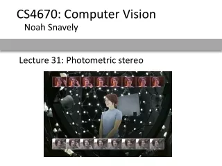 Lecture 31: Photometric stereo