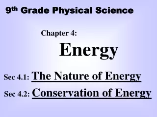 Chapter 4:  Energy