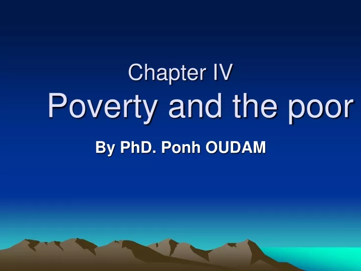 chapter iv poverty and the poor