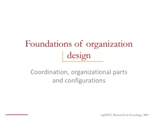 Foundations of organization design