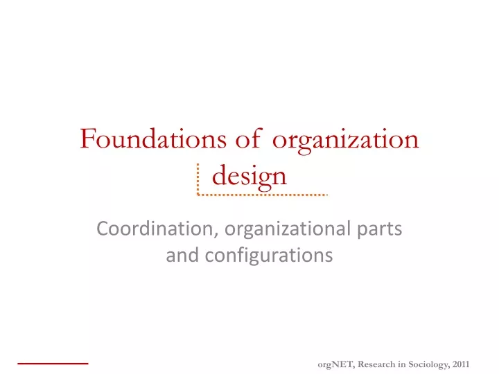 foundations of organization design