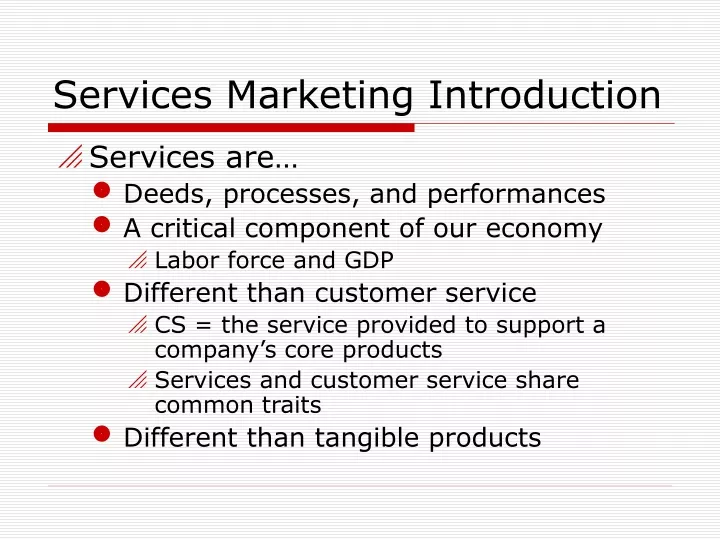 services marketing introduction