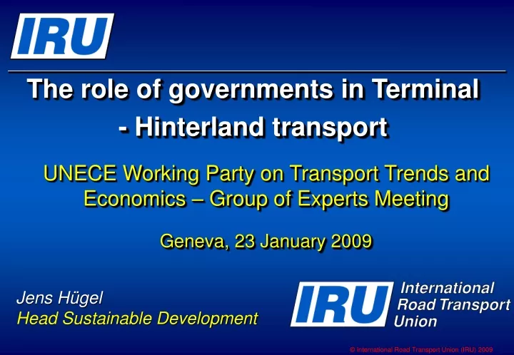 the role of governments in terminal hinterland transport
