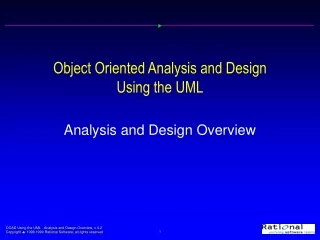 Object Oriented Analysis and Design  Using the UML
