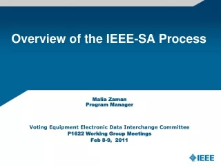 Overview of the IEEE-SA Process