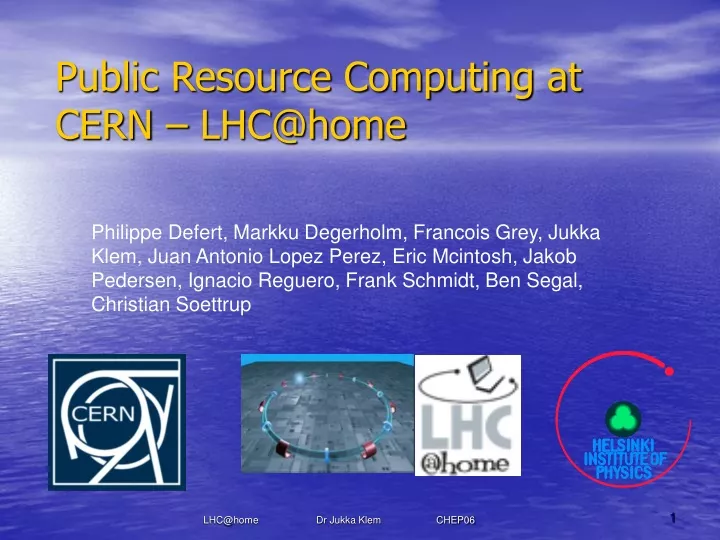public resource computing at cern lhc@home