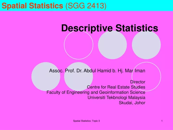 descriptive statistics