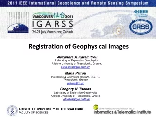Registration of Geophysical Images