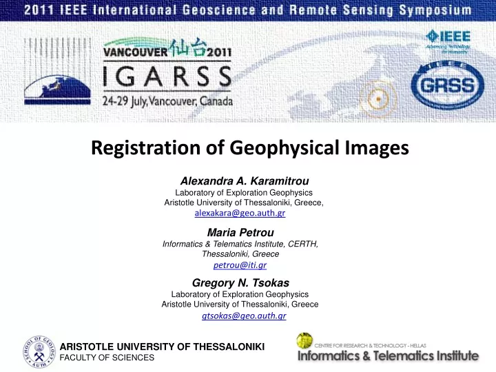 registration of geophysical images