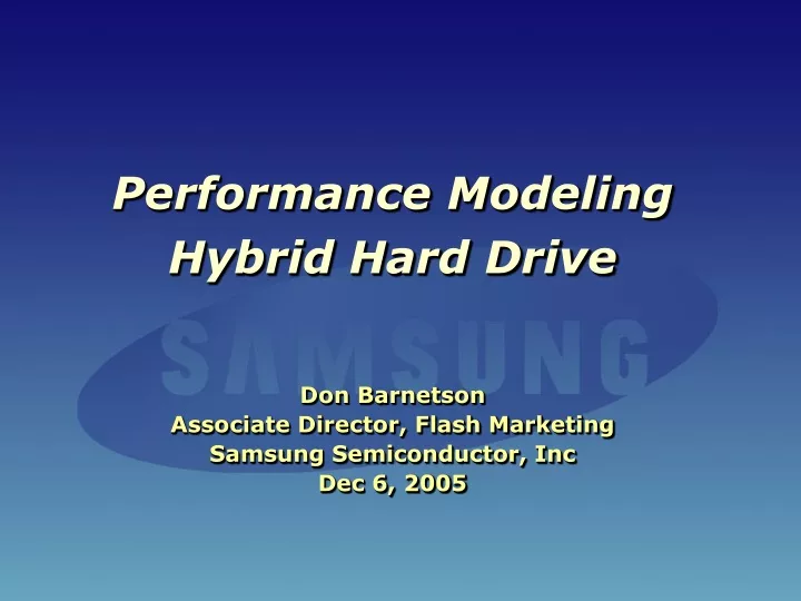 performance modeling hybrid hard drive
