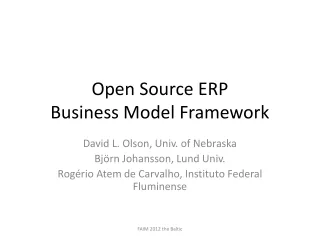 Open Source ERP  Business Model Framework