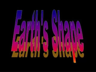 Earth's Shape