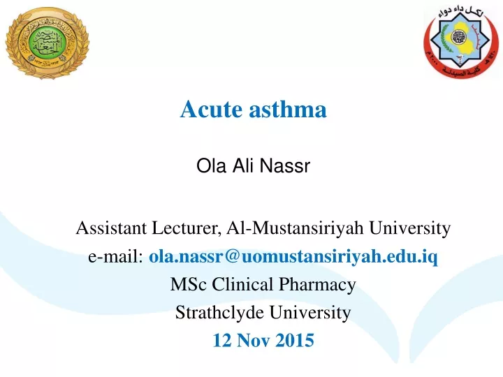 acute asthma ola ali nassr