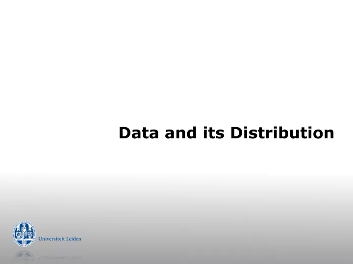 data and its distribution