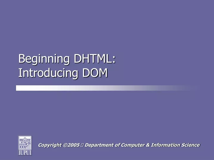 beginning dhtml introducing dom