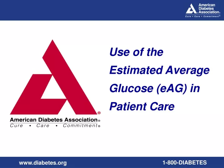use of the estimated average glucose