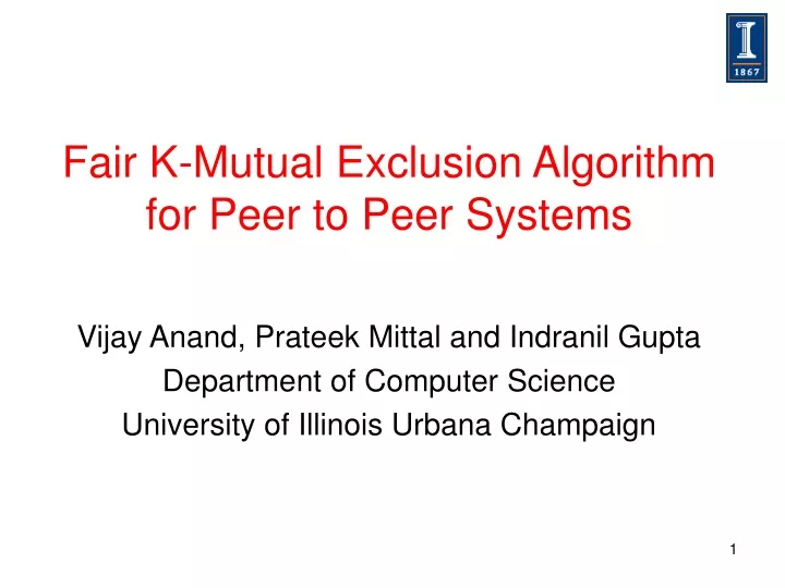 fair k mutual exclusion algorithm for peer to peer systems