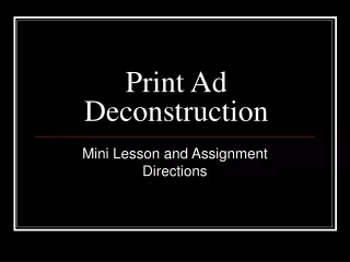 Print Ad Deconstruction