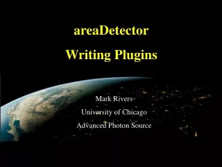 areaDetector Writing Plugins